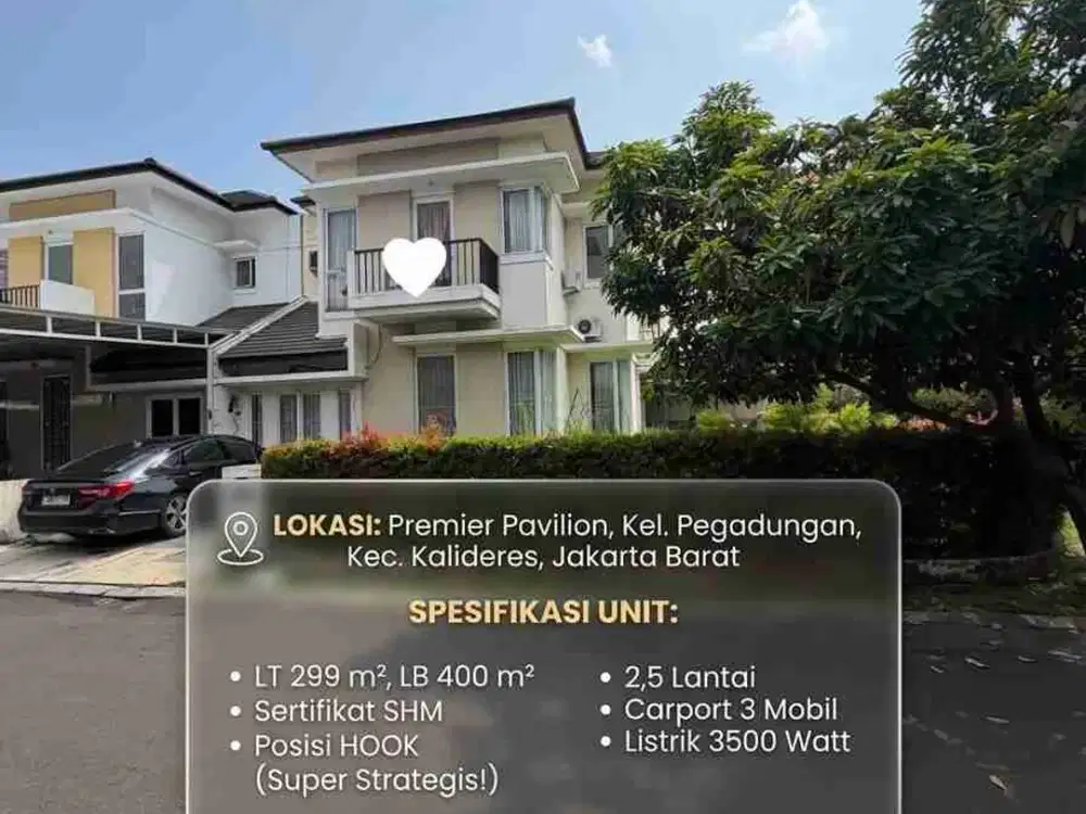 Dijual Rumah Premier Pavilion posisi Hook siap huni di Kalideres,Jakarta Barat