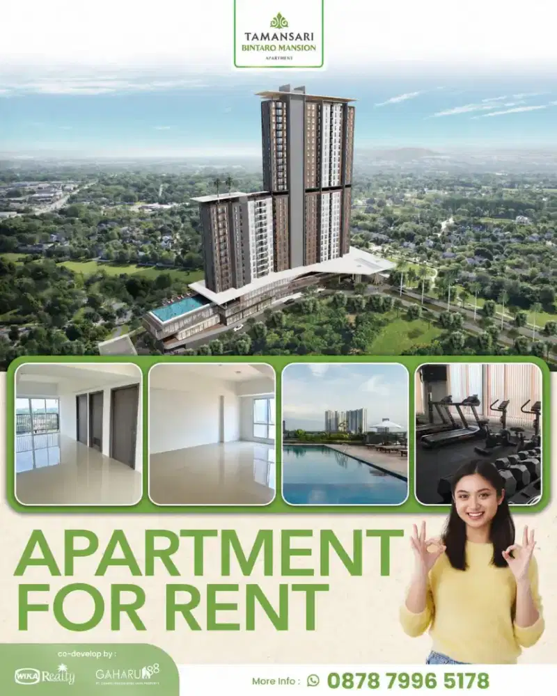 DISEWAKAN APARTEMEN RP. 1.650.000,-