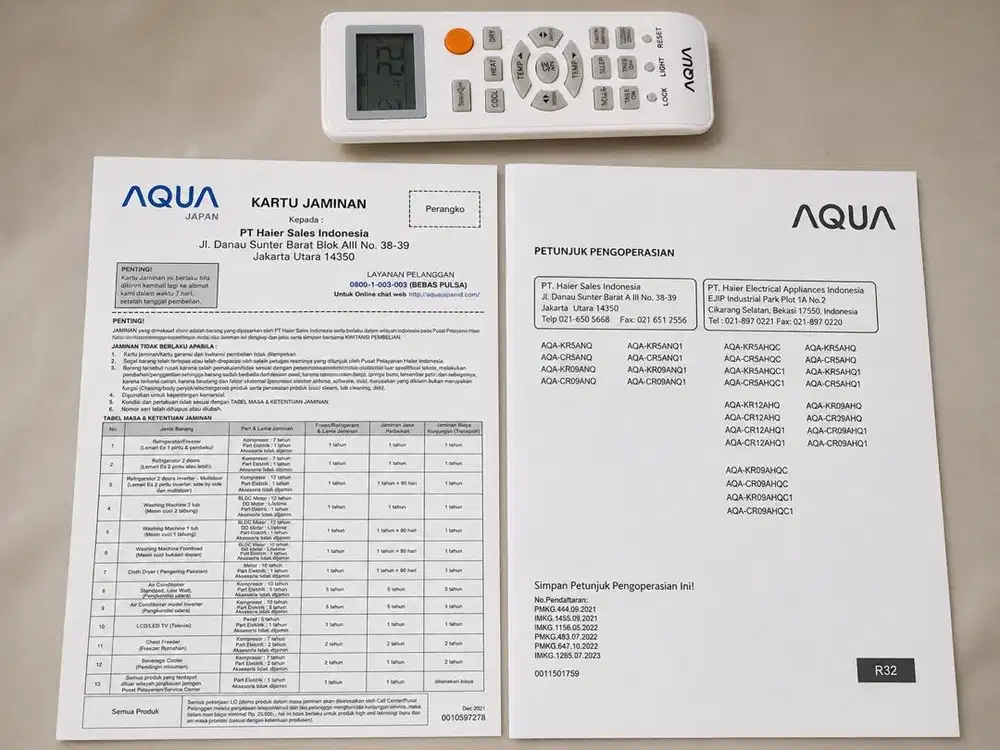 AC AQUA 1/2 PK Inverter Dingin Maksimal Garansi 3 Th Free Pasang