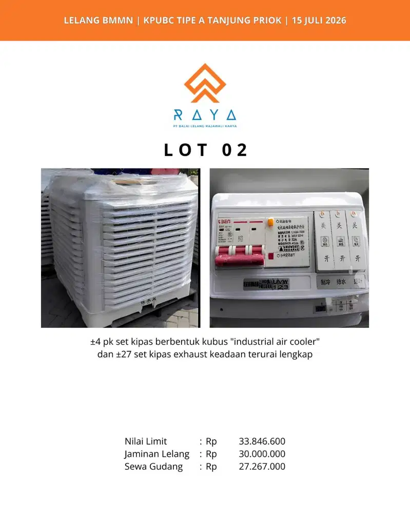 INDUSTRIAL AIR COOLER DAN KIPAS EXHAUST