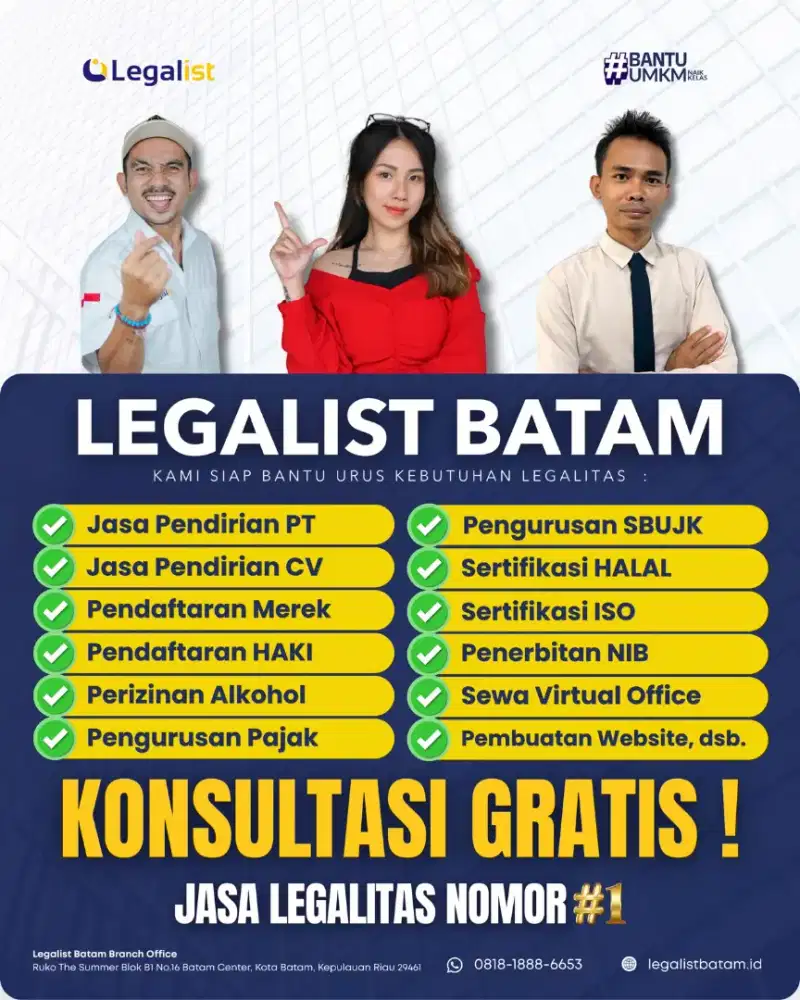Layanan pendirian badan usaha pt pma cv yayasan oss rups di batam
