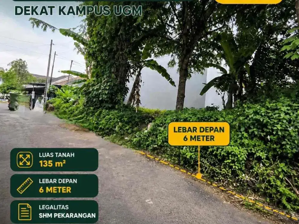 Tanah strategis jl Kaliurang km 6 dekat Kampus UGM