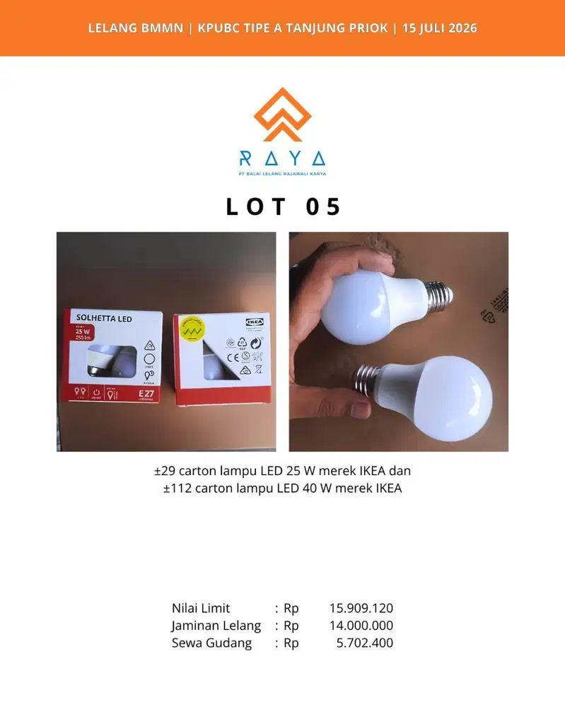 LAMPU LED 25 W DAN 40 W
