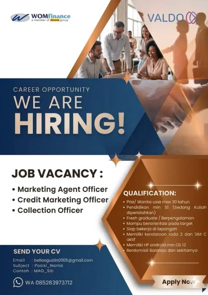 Apply now , WOM FINANCE CABANG BALARAJA