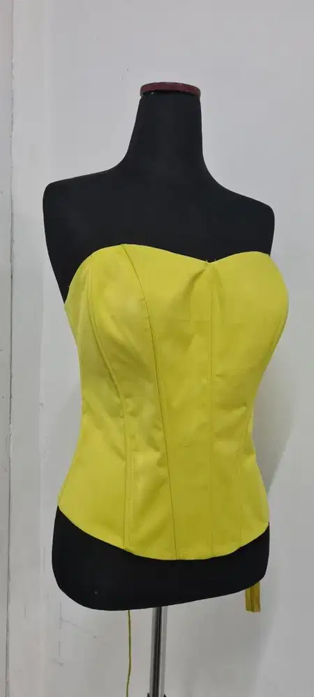 Bustier lemon, longtorso kebaya, kamisol satin premium, kemben