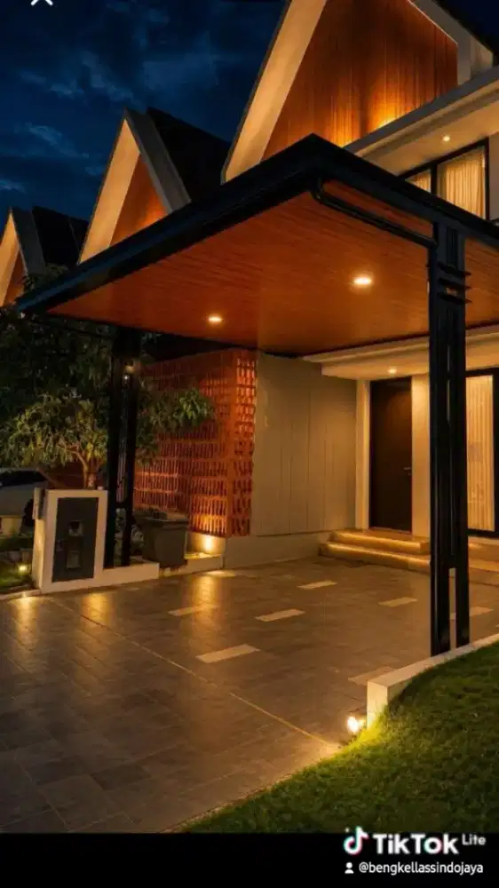 Kanopi Minimalis Besi Hollow Galvanis Atap alderon doballayer