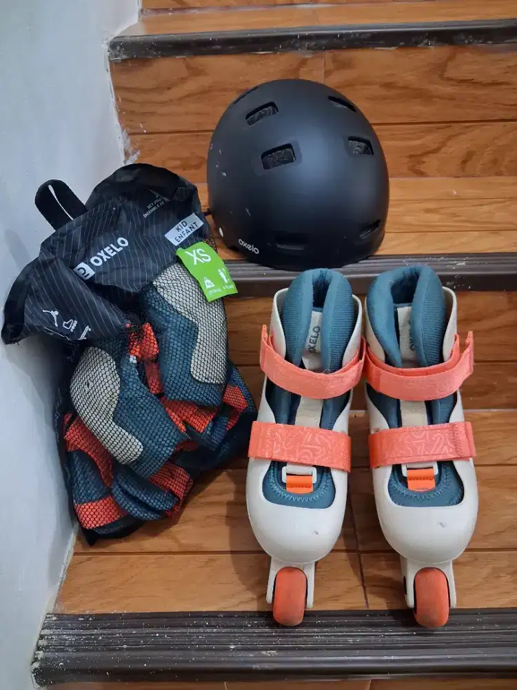 Sepatu Roda Anak Decathlon Oxelo Pemula Learn 100 - Krem