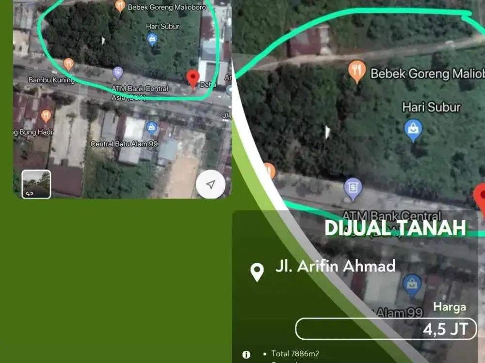 Dijual Tanah Jalan Arifin Ahmad Pekanbaru Kota Siap Usaha!