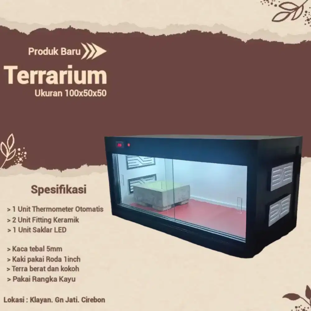 Terrarium Reptile / Kandang Hewan / 100x50x50