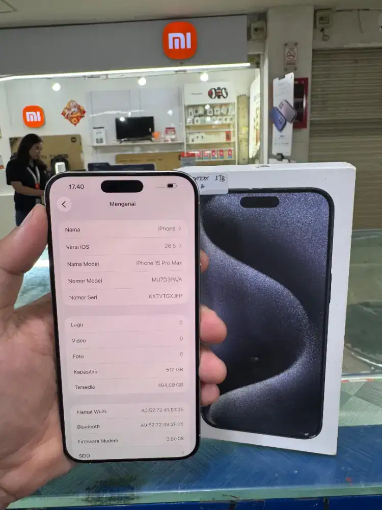 Dijual Iphone 15 Promax 512 GB ibox fullset mulus BH 89%