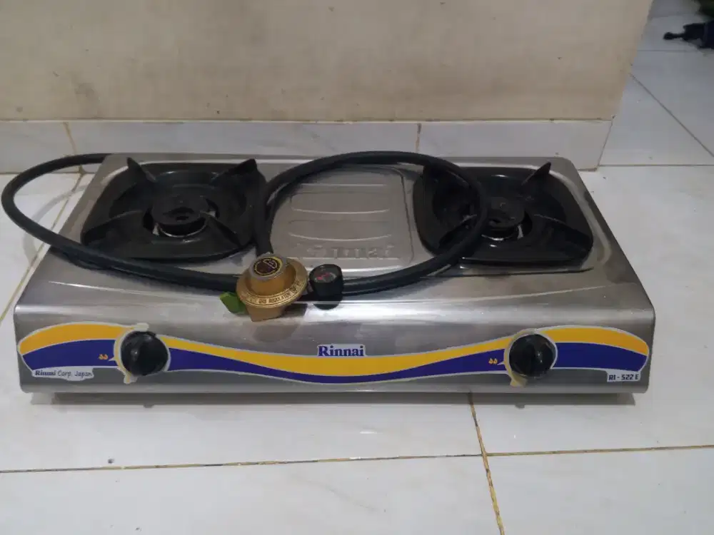 Kompor gas Rinnai 2 tungku + selang regulator