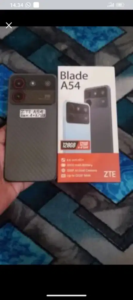 Jual hp ZTE A54.. RAM 12.. internal 128