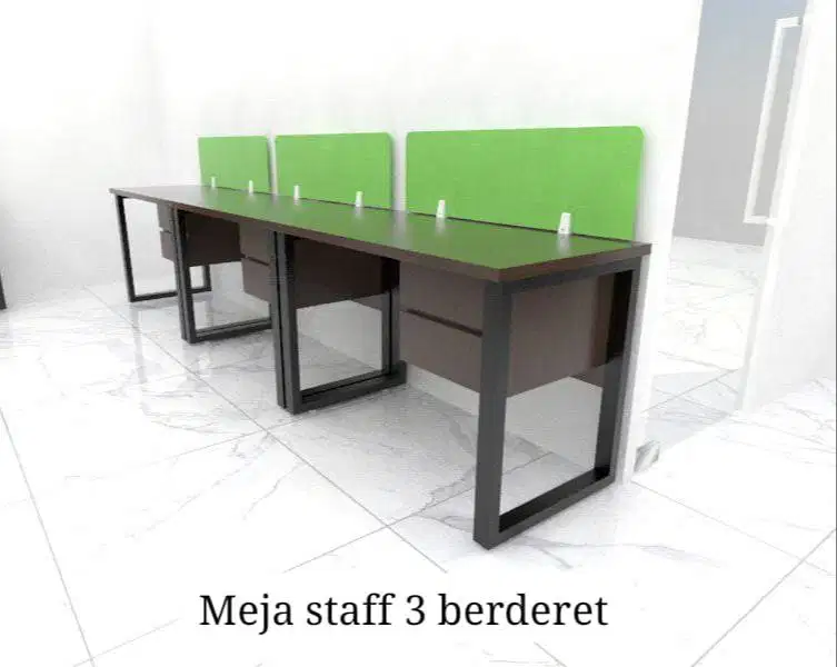 Meja Workstation 3 orang+ Laci Devider MURAH Jakarta Bekasi