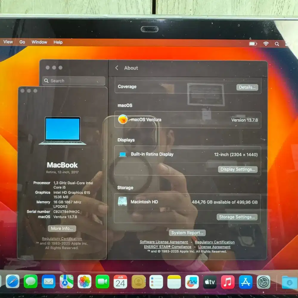 Macbook Pro 2017 Retina Intel 16 Ssd 512 Layar 12 inch Core I5 grey