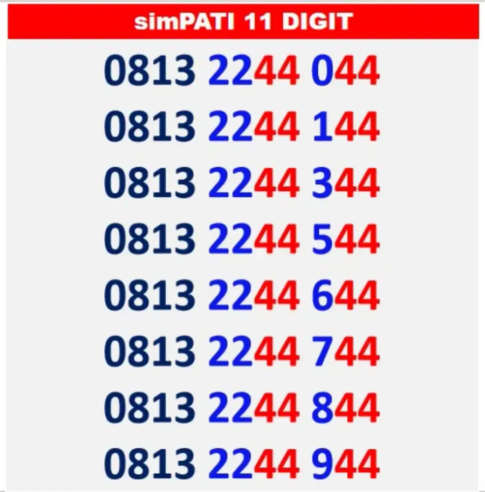 SimPATI 11 digit