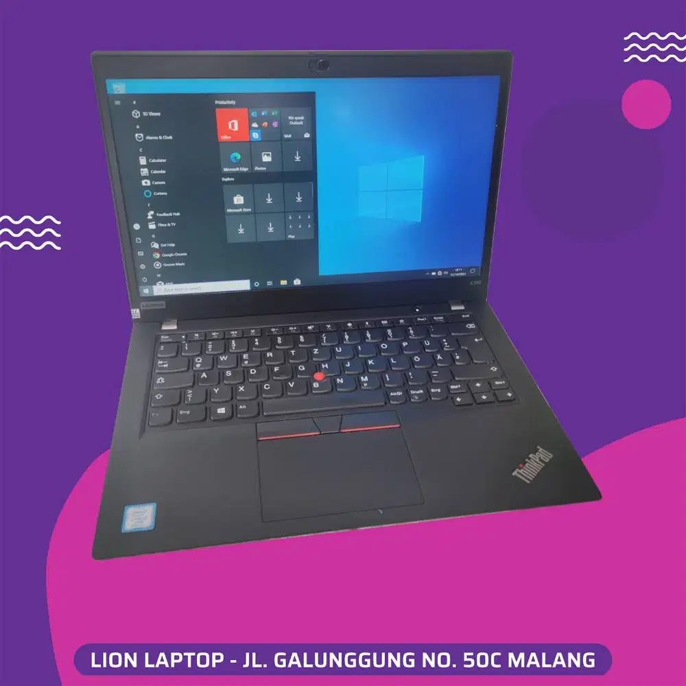 RAM 16GB SSD 256GB Core i5 Gen 8 Slim Lenovo Thinkpad X390 [25|06]