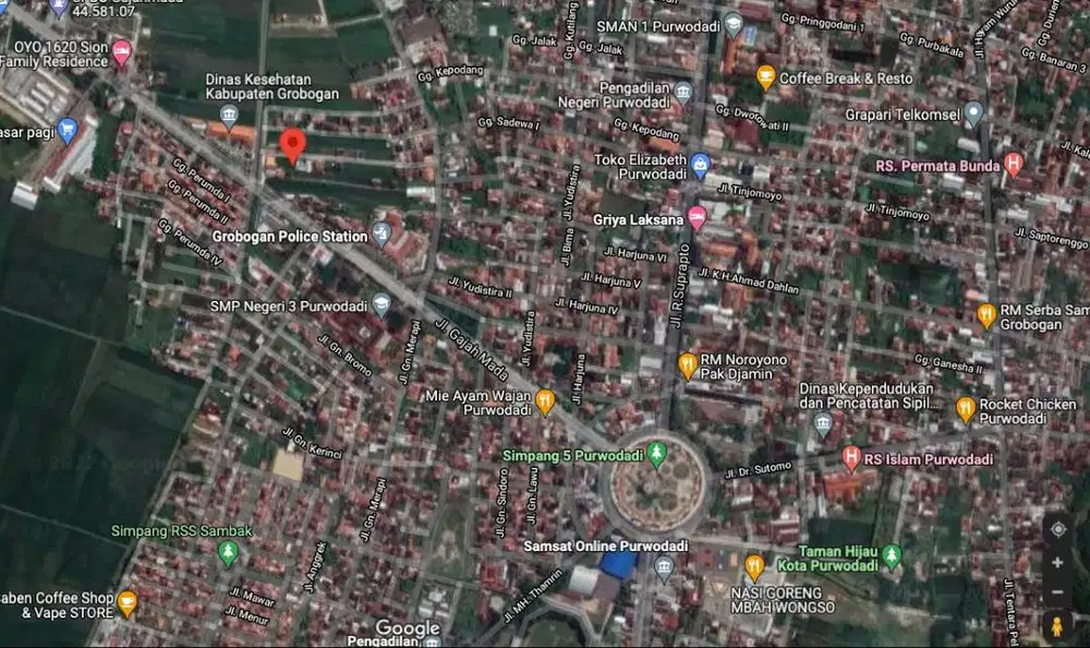 Dijual Kavling Tanah di Jl Gajah Mada, Purwodadi Grobogan Jawa Tengah