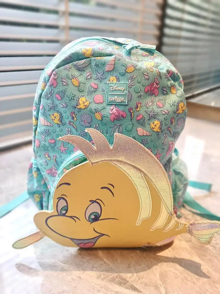Preloved Flounder Mermaid Fish Backpack 33cm
