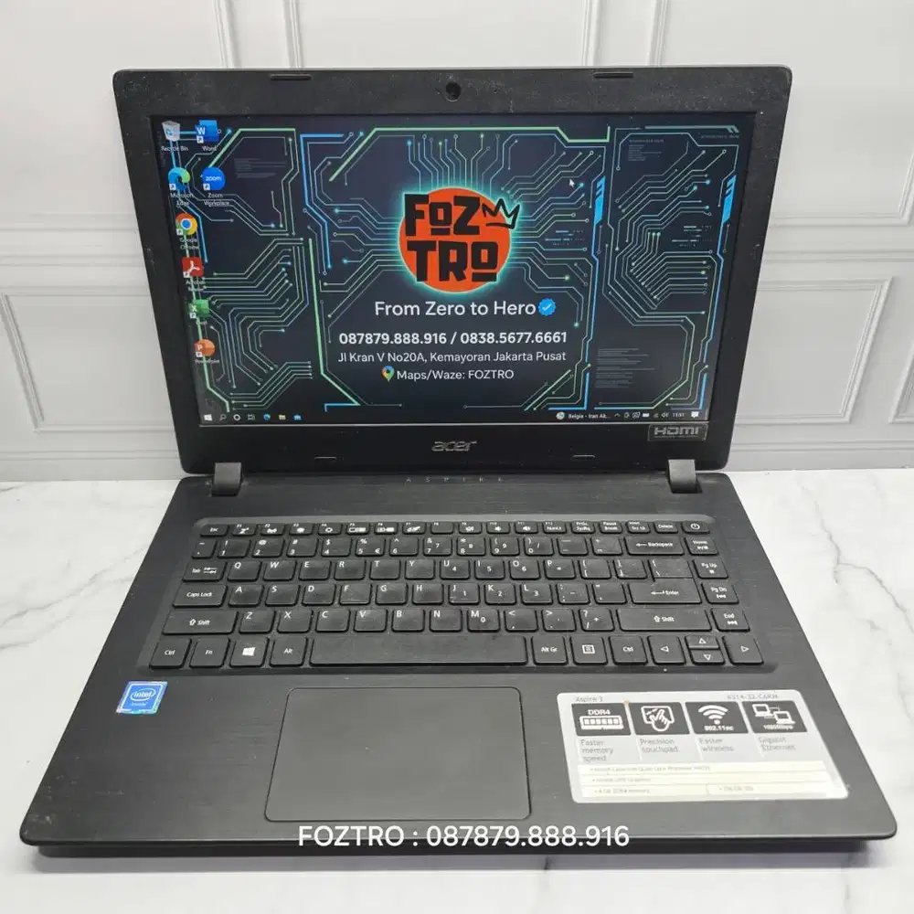 Laptop Acer Aspire 3 A314 Intel N4120 RAM 4/128GB SSD No Minus
