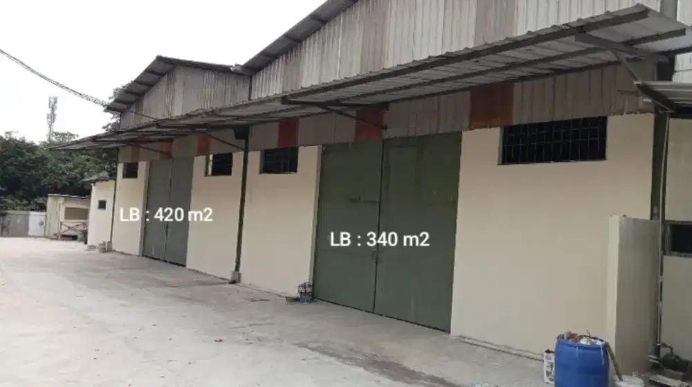 Gudang 340 m2 disewakan di Sumur Batu,Bantargebang,Kota Bekasi.