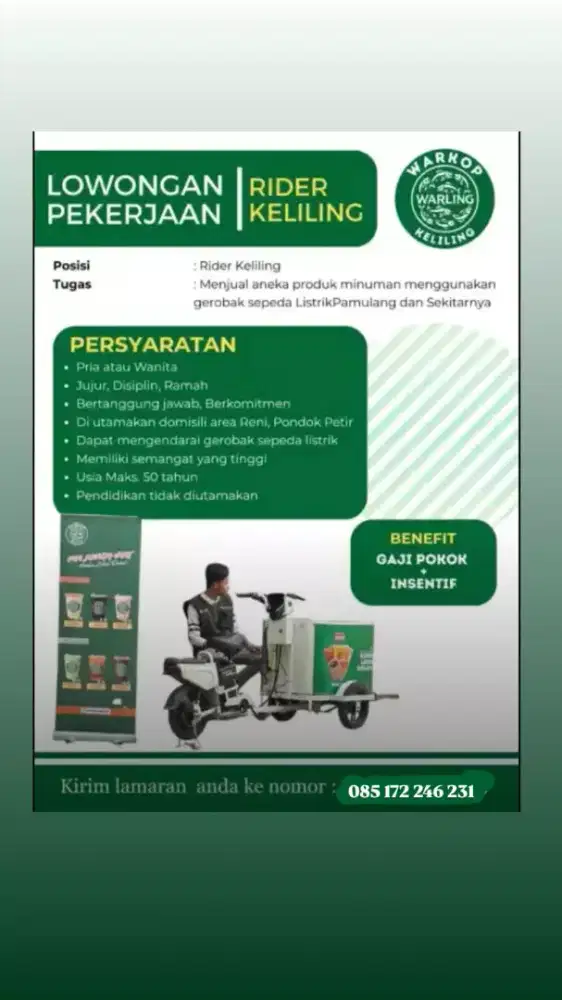Loker Driver Kopi Warling Sawangan depok