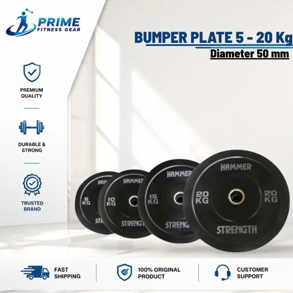 Hammer Strenght Weight Plate Bumper Black 5 - 20 Kg All 50 Kg