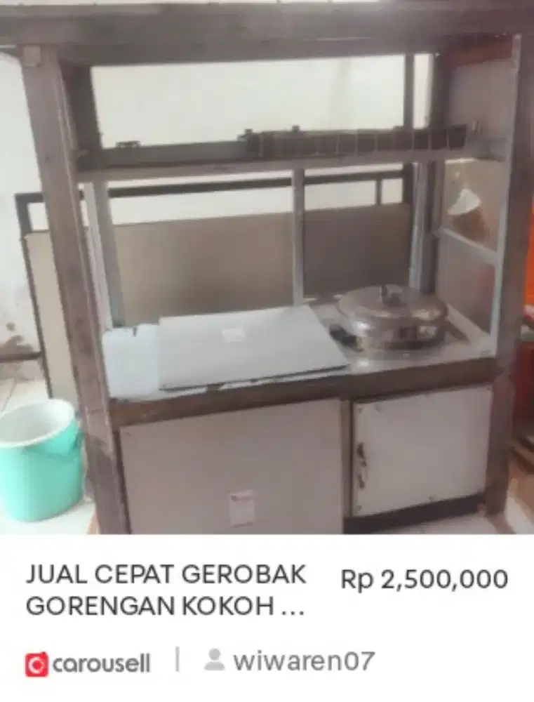 JUAL CEPAT GEROBAK GORENGAN SIAP PAKAI