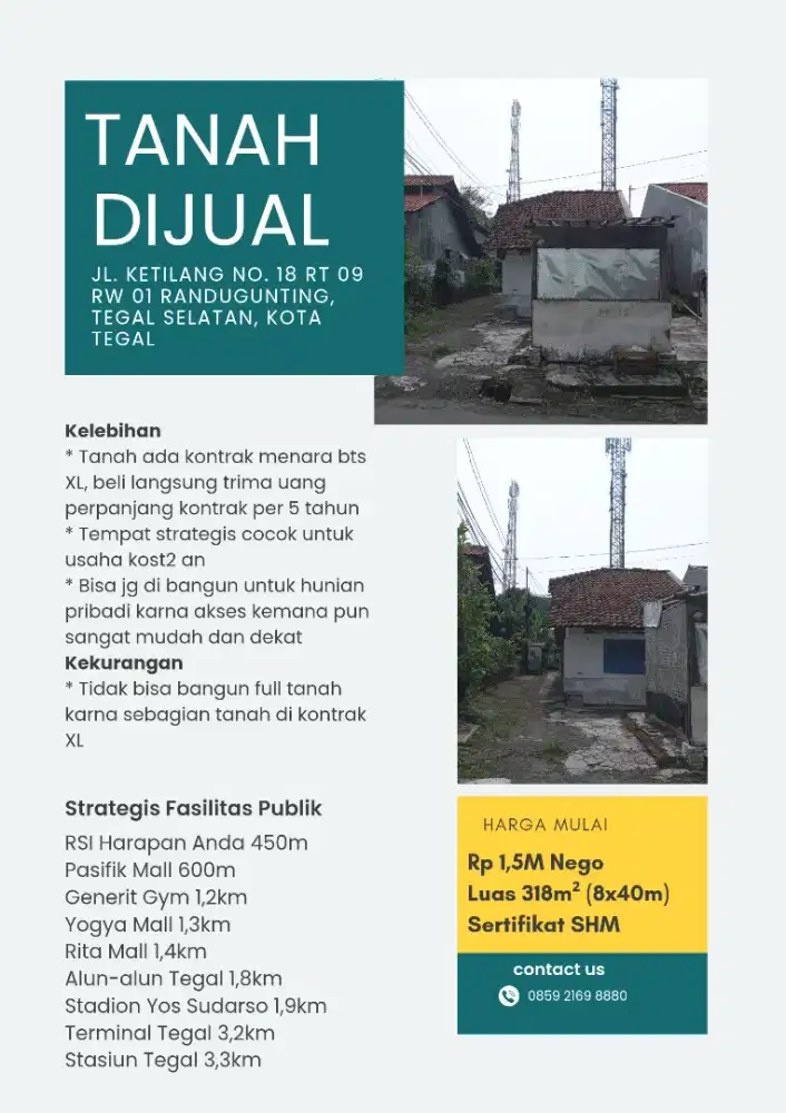 Dijual Tanah SHM Strategis - Cocok Untuk Hunian atau Kos-Kosan