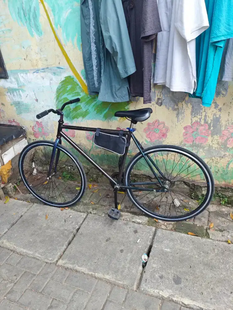 Sepeda Fixie, stang dropbar + risebar