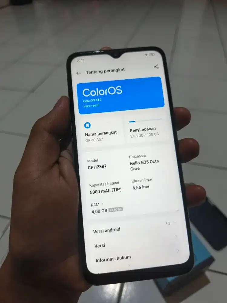 OPPO A57 FULLSET RAM 4+4/128 NO MINUS