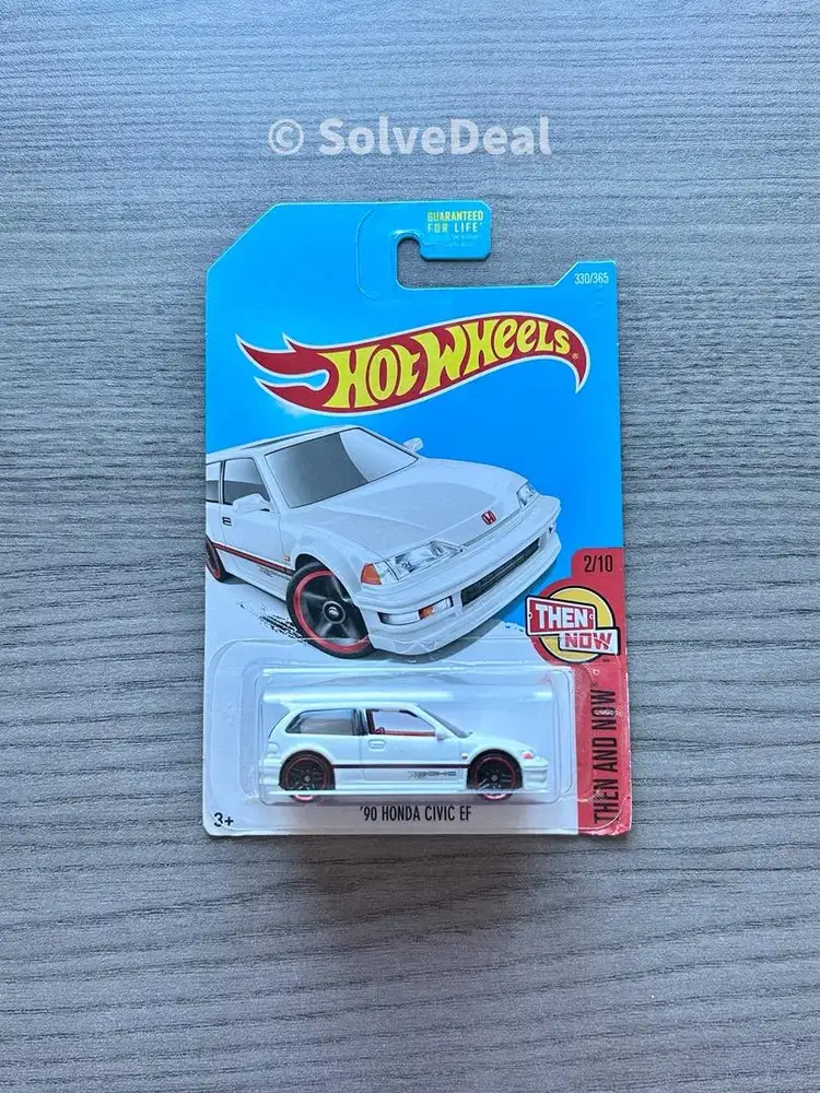 Hot Wheels 90 Honda Civic EF US Card 2017 White Koleksi Hotwheels