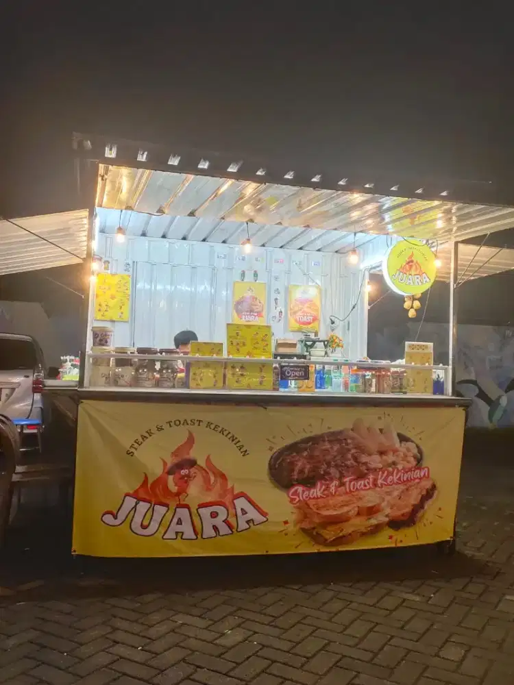 Booth Kontainer Bagus Siap Pakai 2x2.5m Lengkap + Kulkas, Etalase