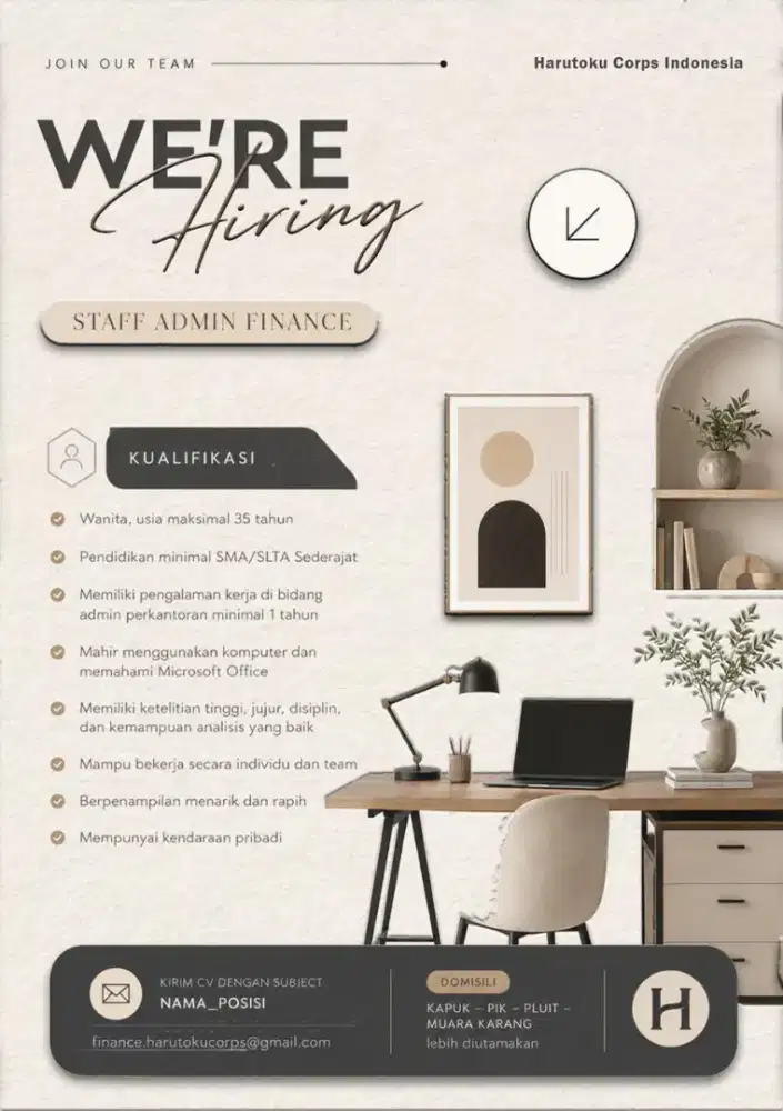 Loker staff admin finance