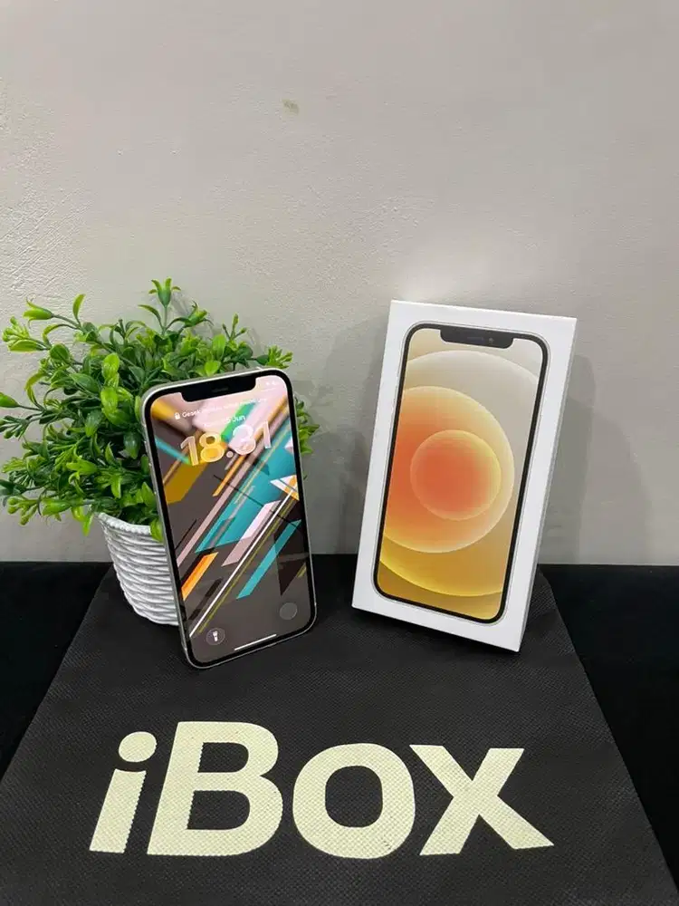 IPhone 12 128GB iBox White mulus Fullset BH 87% Sinyal Permanent