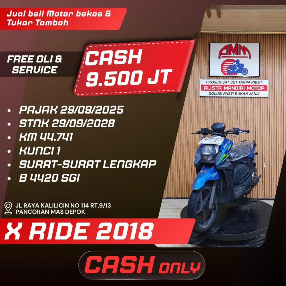 X RIDE 2018 CASH ONLY SPAYLATER KREDIVO INDODANA ALLOBANK CC  ALISTA