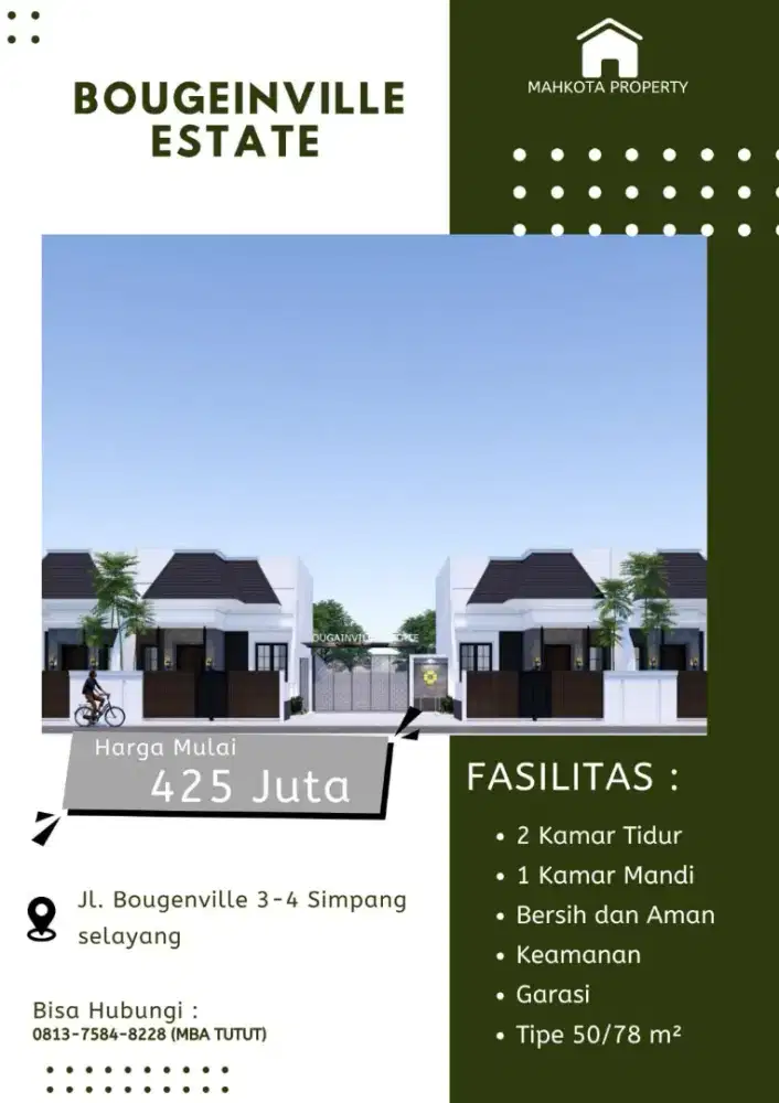 HUNIAN MODERN 1 LANTAI MEWAH TIPE 50