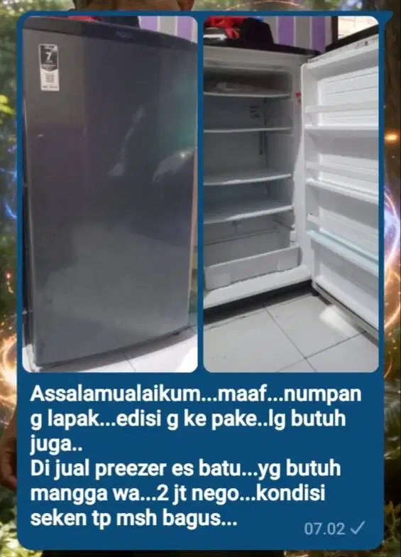 Jual preezer es batu...bekas rasa baru