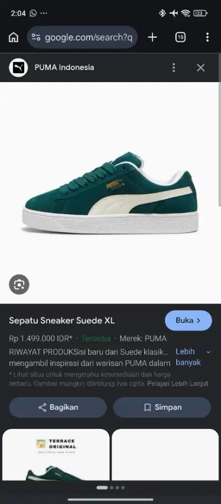 sepatu puma suede xl