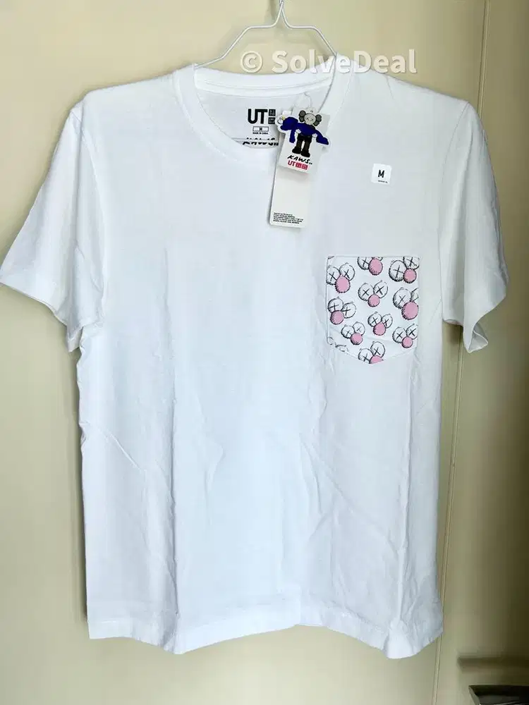 Kaos Uniqlo Kaws BFF Pocket White Graphic Tee Original UT Collection