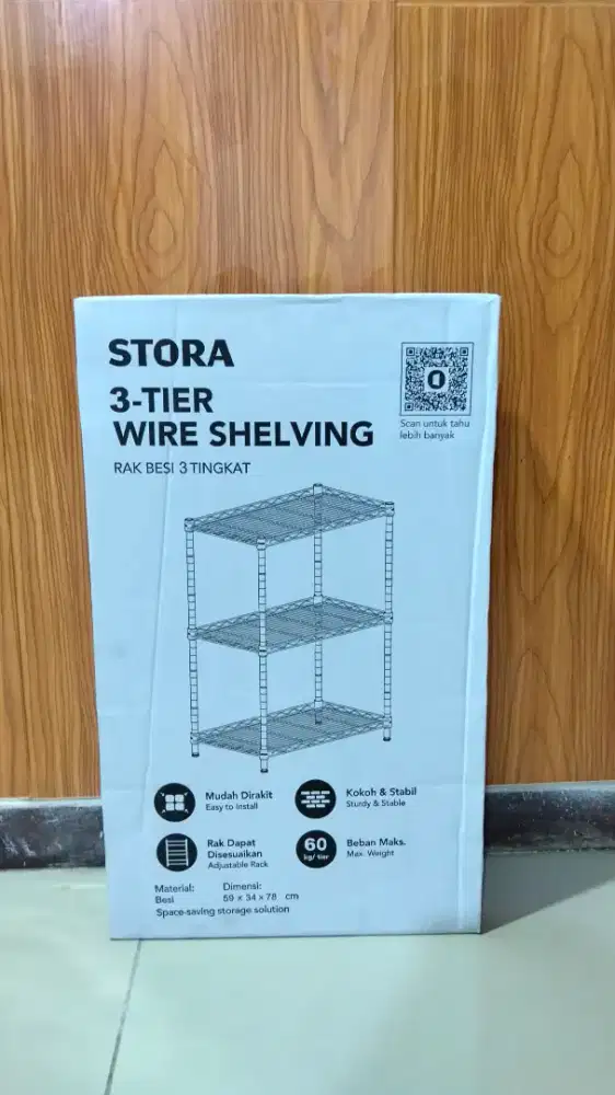 Rak besi stora 3 tingkat