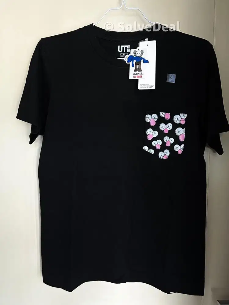 Kaos Uniqlo Kaws BFF Pocket Black Graphic Tee Original UT Collection
