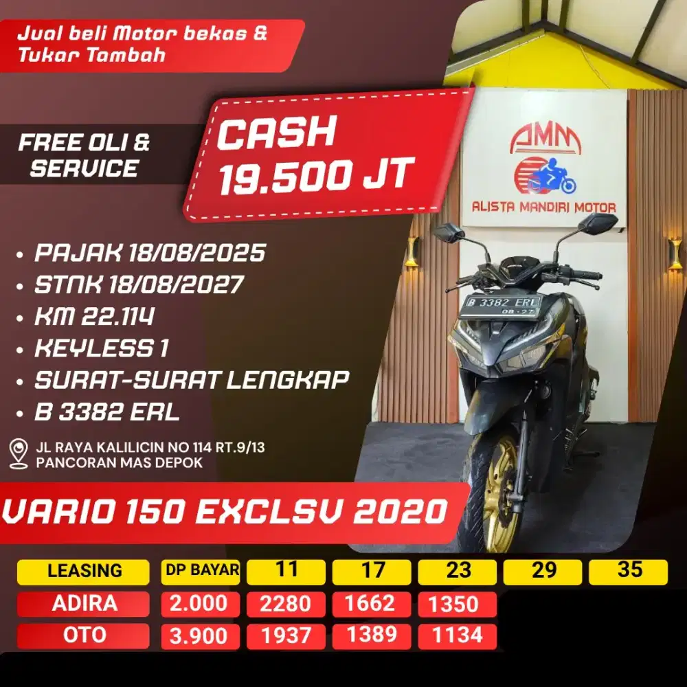 VARIO 150 EXCLSV 2020 CASH / KREDIT ALISTA