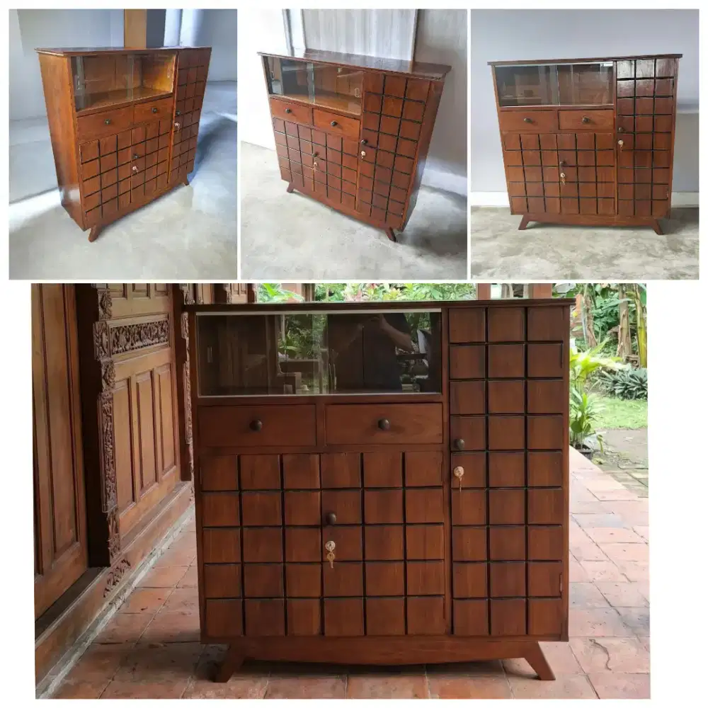 Buffet 
jati tua
siap pakai
Dimensi 
P112cm 
T113cm 
L33cm