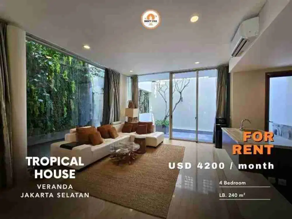 FOR RENT Premium Expat Residence in Cilandak | Tropical Modern Balinese House, Near JIS & Simatupang Toll