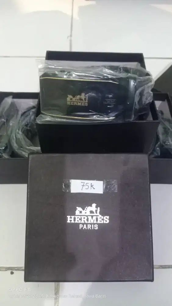Dijua 3Pcs Gesper merk Hermes warna hitam