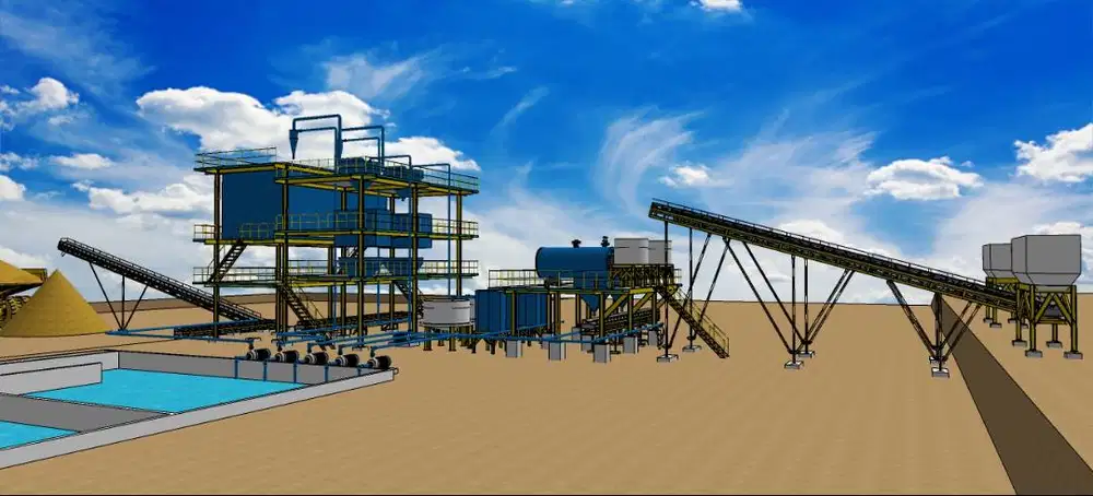 File Gambar Sketchup 3D Animasi Tambang Silica Plant