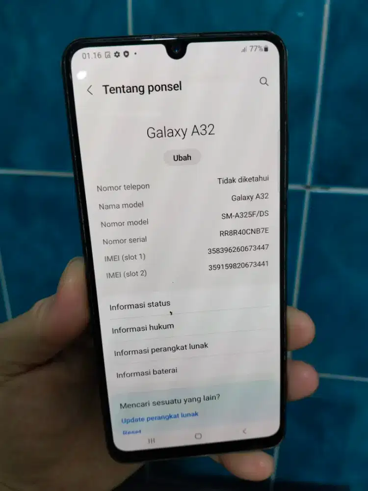 Dijual second Samsung galaxy a32 ram 6gb internal 128gb