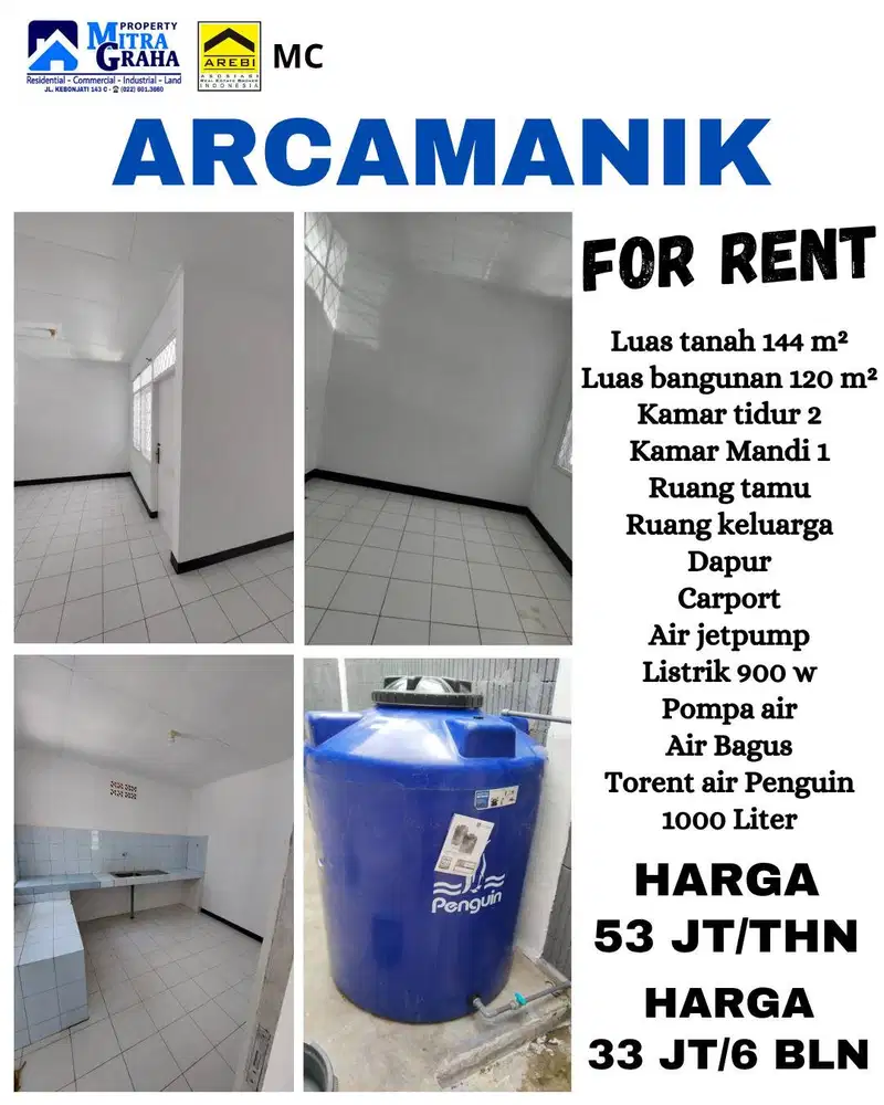 DISEWAKAN RUMAH STRATEGIS SIAP HUNI DI ARCAMANIK-KOTA BANDUNG