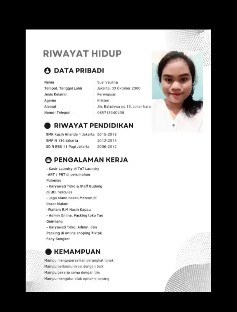 Saya sedang mencari pekerjaan yang ada mess nya