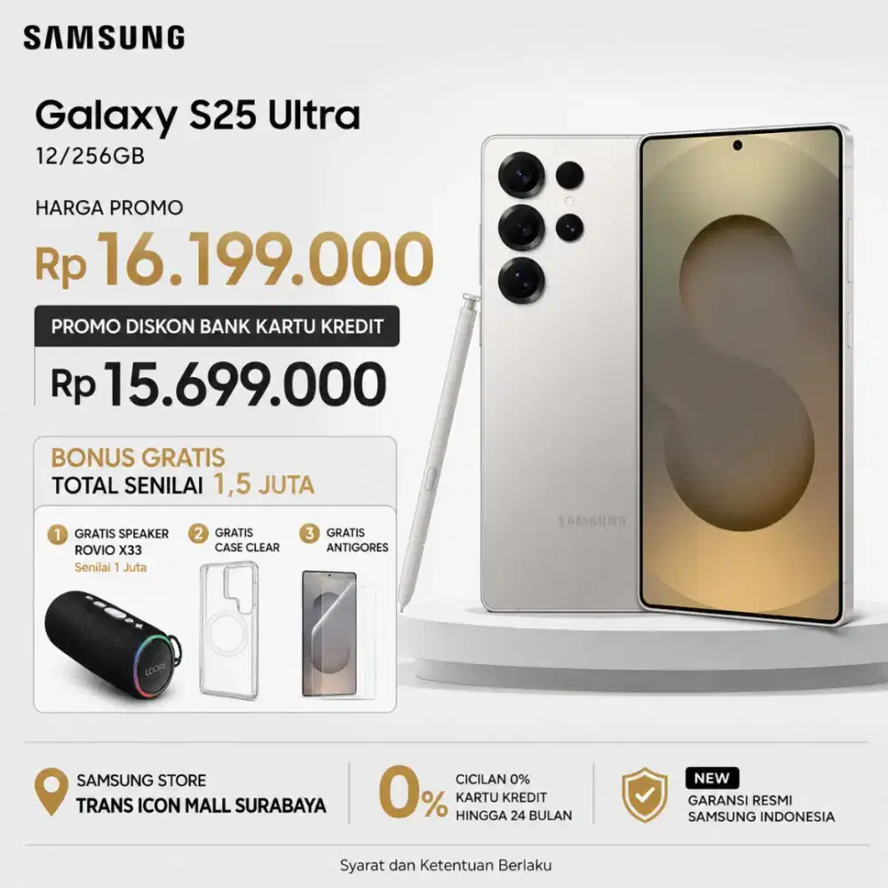 SAMSUNG S25 ULTRA 256GB NEW RESMI DISKON 5 JUTA